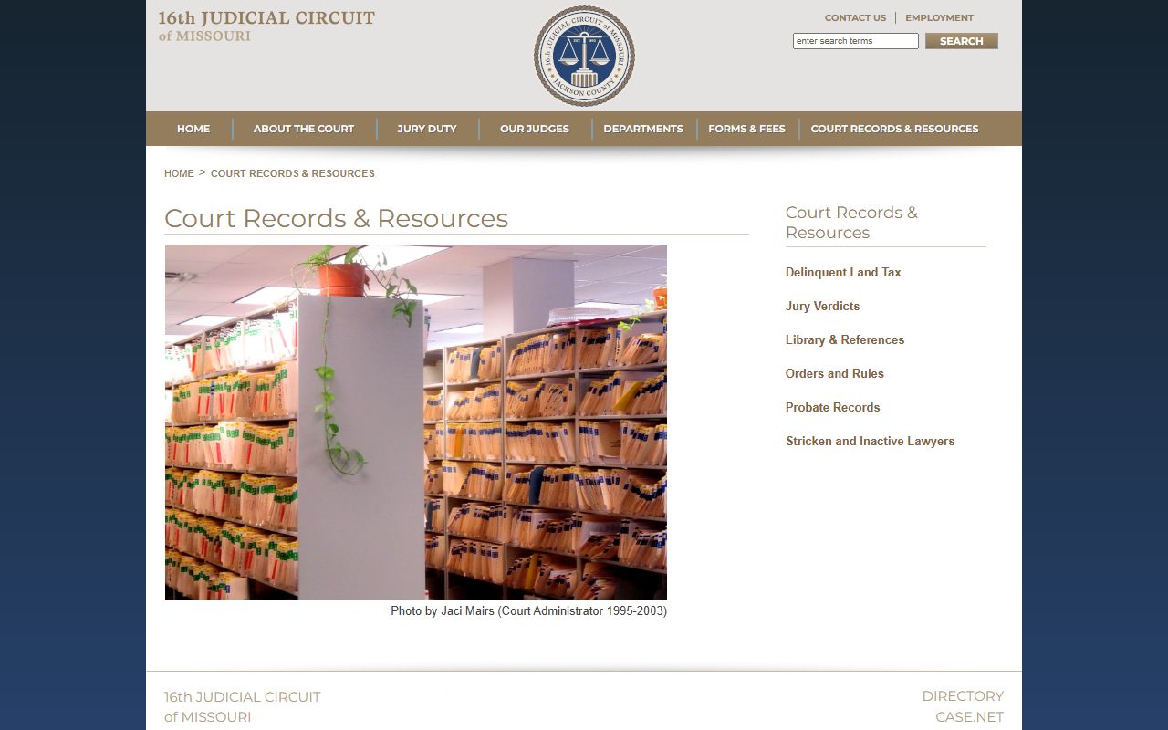 16th Judicial Circuit Court records portal for Kansas City criminal court records