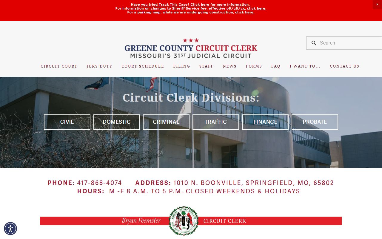 Greene County Circuit Court in Springfield for criminal court records search