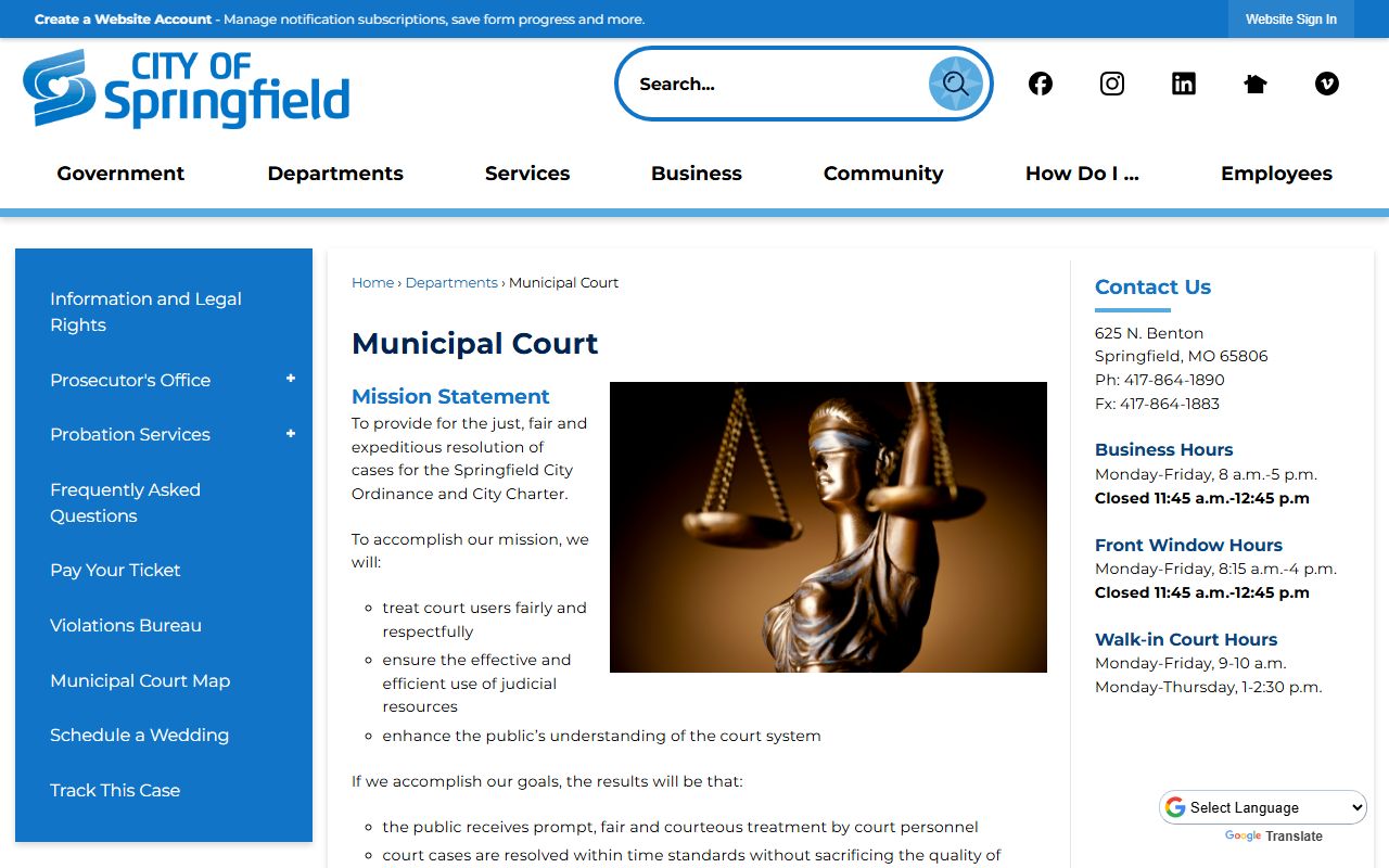 Springfield Municipal Court for criminal court records