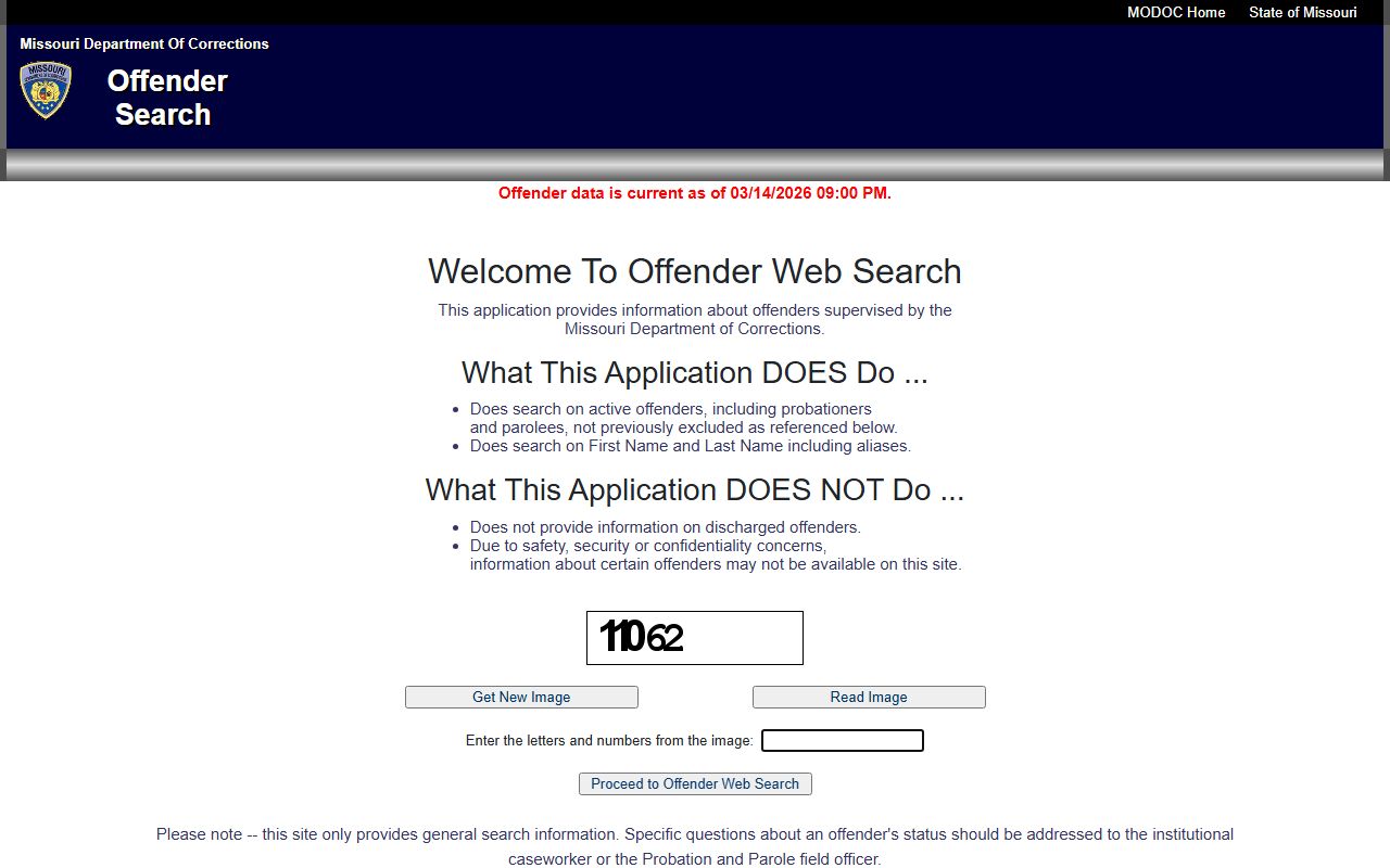 Missouri DOC offender search for Lawrence County criminal court records