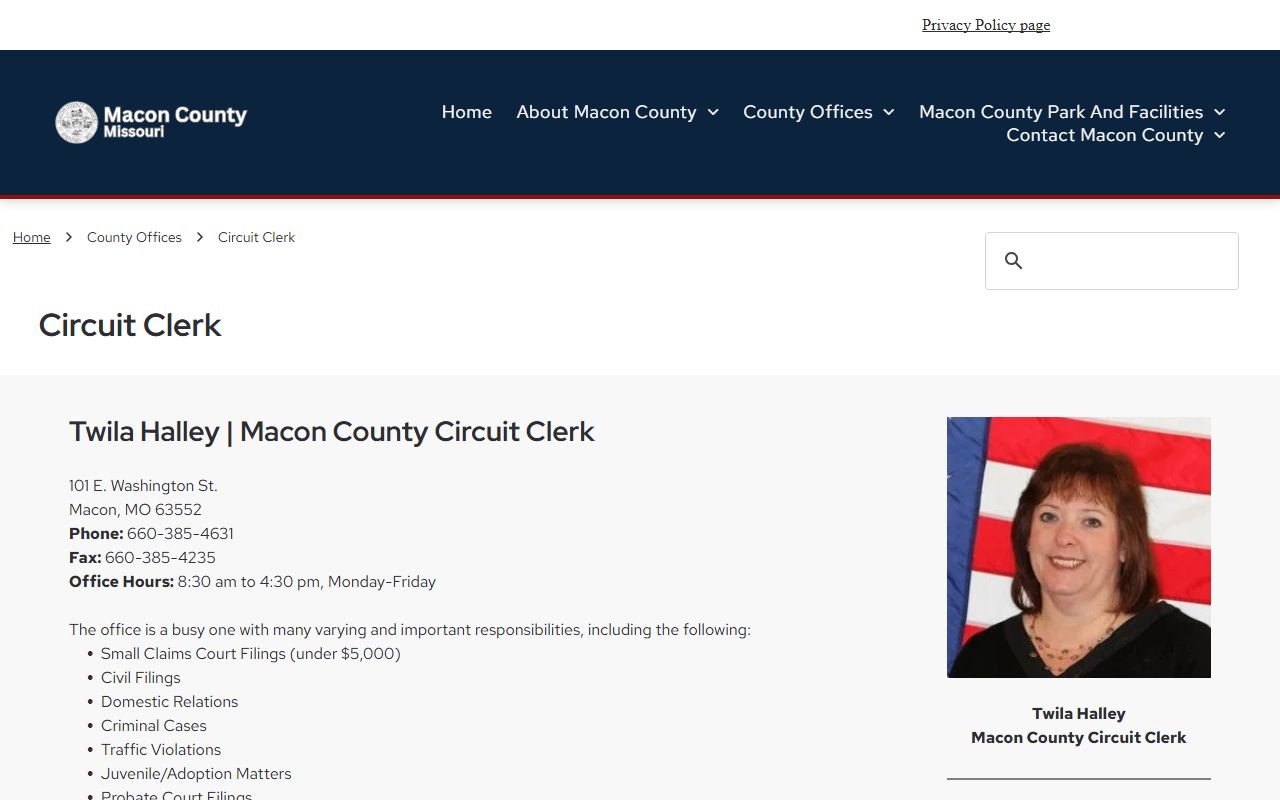 Macon County Circuit Clerk office for criminal court records