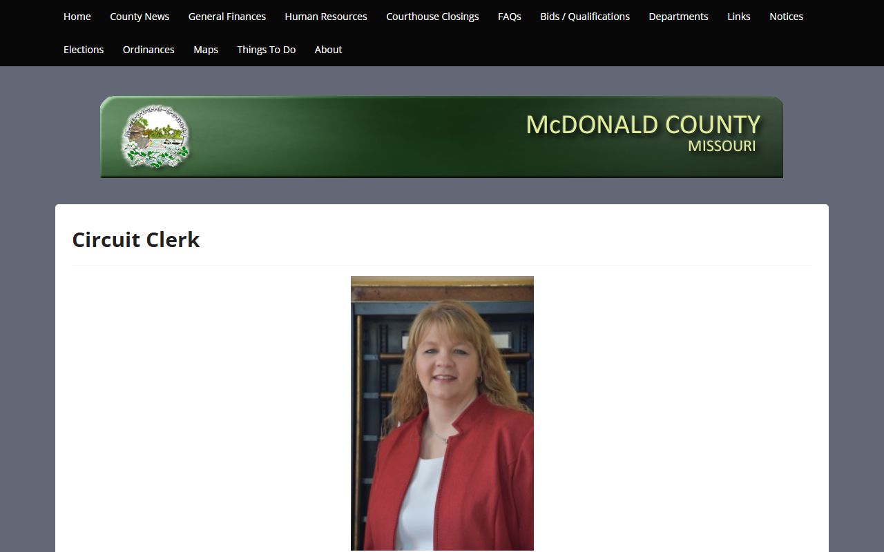 McDonald County Circuit Clerk office for criminal court records