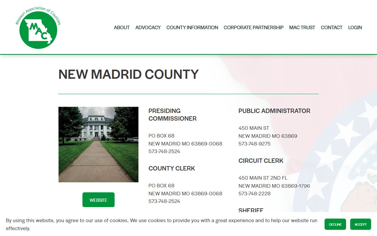 New Madrid County Missouri court information for criminal court records
