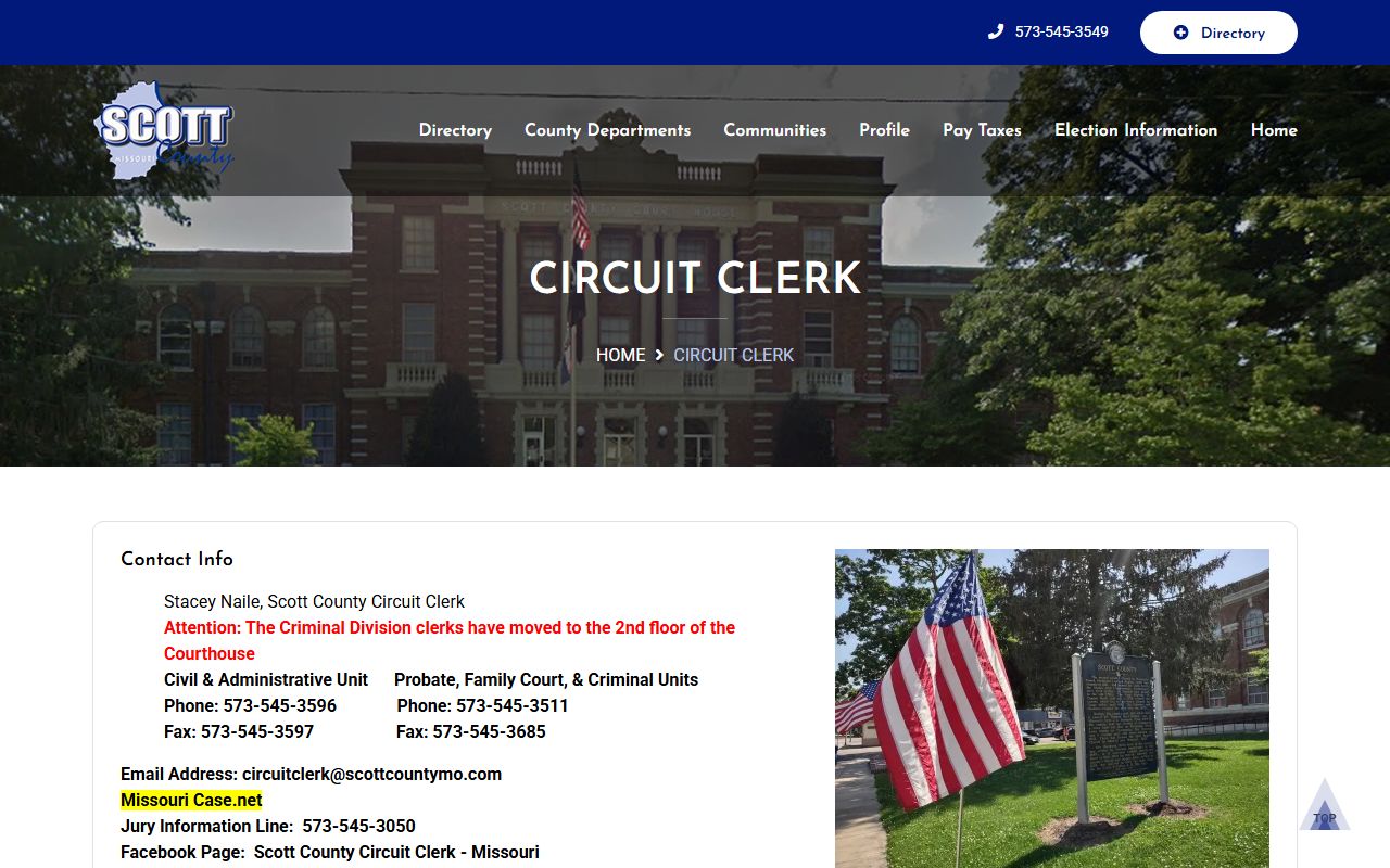 Scott County Circuit Court Clerk office for criminal court records
