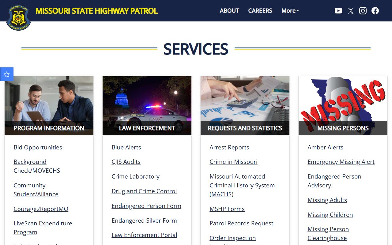 Missouri State Highway Patrol CJIS Division criminal records services